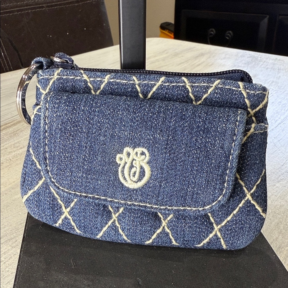 Vera Bradley Blue Denim Quilted Wristlet